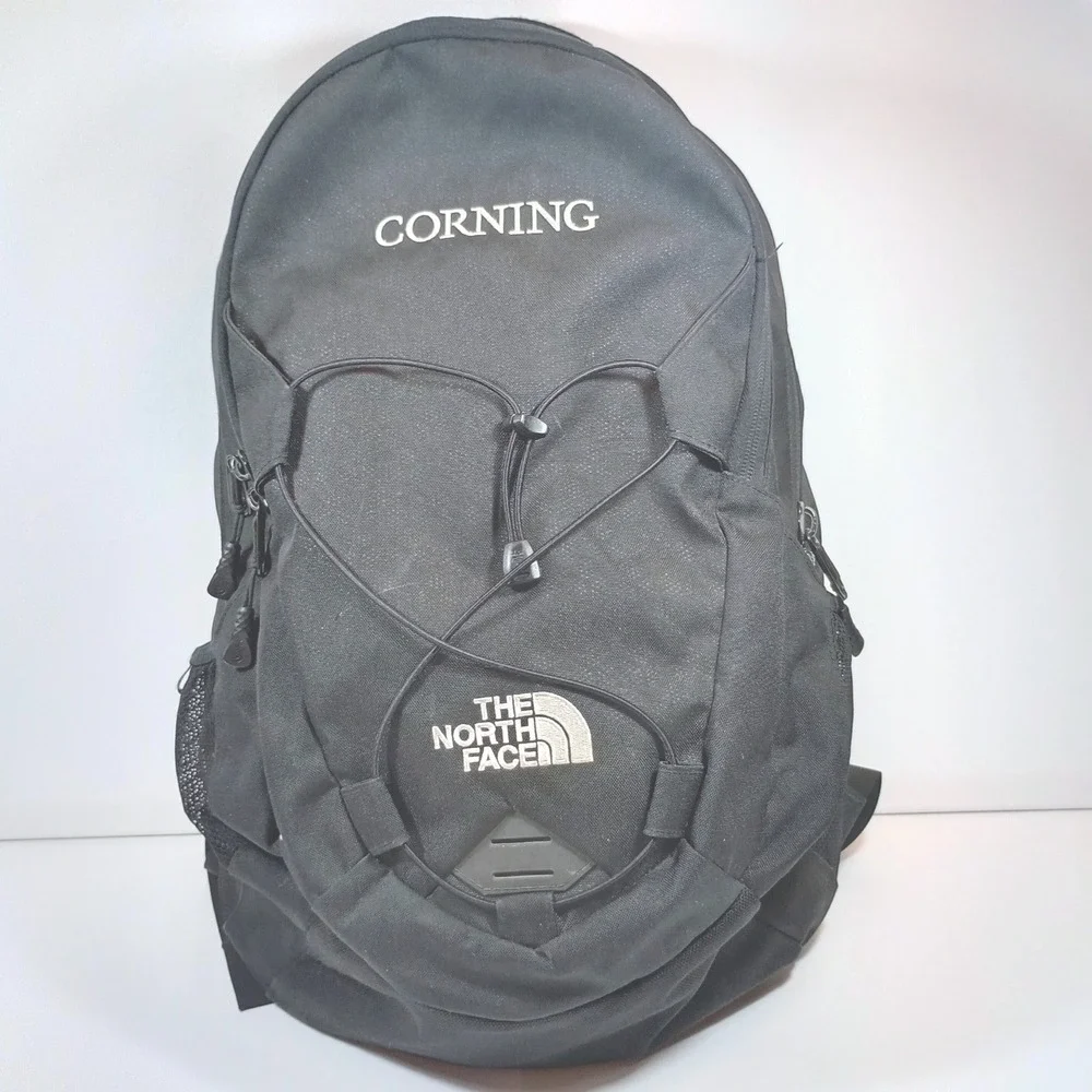 The North Face Groundwork Backpack Black FlexVent Laptop Bag Embroidered Corning